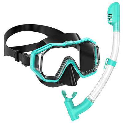 Set mască snorkel Scuba Diving Ochelari de înot 3 ferestre Panoramic Wide View HD Dry Top Anti-scurgere Anti-ceata Pentru adulți și copii