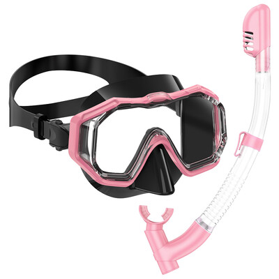 Set mască snorkel Scuba Diving Ochelari de înot 3 ferestre Panoramic Wide View HD Dry Top Anti-scurgere Anti-ceata Pentru adulți și copii