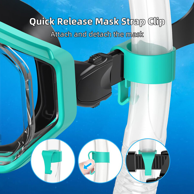 Set mască snorkel Scuba Diving Ochelari de înot 3 ferestre Panoramic Wide View HD Dry Top Anti-scurgere Anti-ceata Pentru adulți și copii