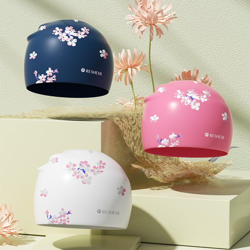 Șapcă de înot rezistentă la apă pentru femei Șapcă de înot confortabilă, cu elasticitate ridicată, imprimată, șapcă de piscină la modă