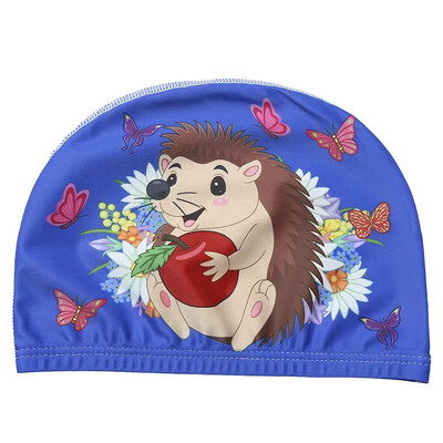 Cască de înot pentru copii țesătură elastică Desene animat drăguț pentru păr lung Copii minunați protejează urechile pălărie de piscină pentru băieți, fete, înot