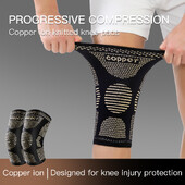 1 buc. Genunchier de cupru pentru suport pentru dureri de artrită-Genunchi de cupru pentru dureri de genunchi Manșon de compresie pentru sport, ameliorarea durerii de genunchi