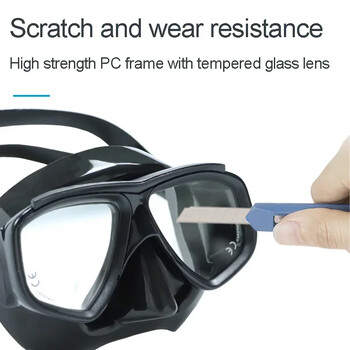 Σετ αναπνευστήρα για ενήλικες Myopia Scuba Diving Mask Snorkel with Tempered Glass Antifog Spray,Σιλικόνη,Clear Black για κατάδυση με αναπνευστήρα,Freedive