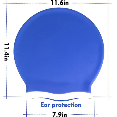 Cască de înot extra mare din silicon, cu păr lung și împletituri murdare, all inclusive șapcă de înot pentru adulți, moale și confortabilă