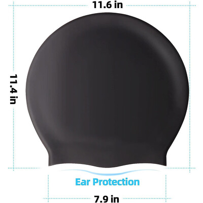 Cască de înot extra mare din silicon, cu păr lung și împletituri murdare, all inclusive șapcă de înot pentru adulți, moale și confortabilă