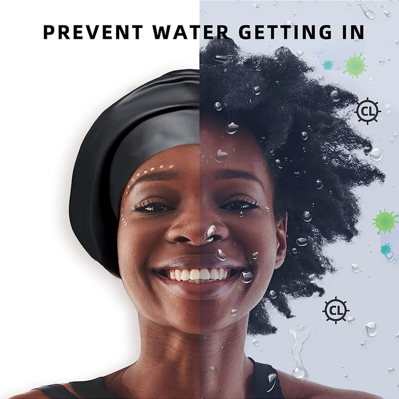 Cască de înot extra mare din silicon, cu păr lung și împletituri murdare, all inclusive șapcă de înot pentru adulți, moale și confortabilă