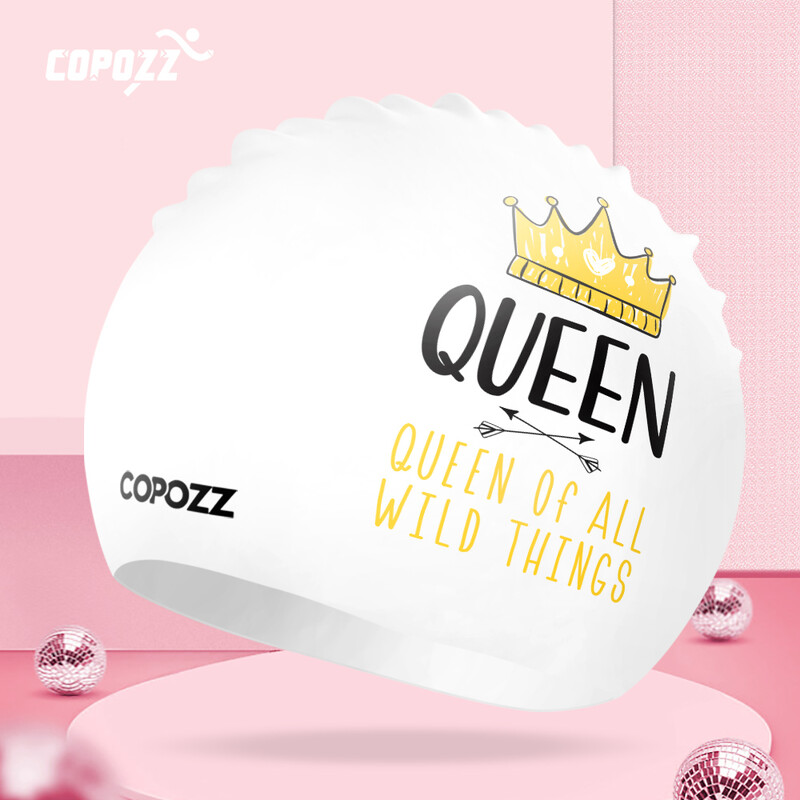 COPOZZ șapcă de înot din silicon impermeabilă, păr lung, căciulă de înot profesionistă pentru femei, protecție urechilor, șapcă de piscină pentru sporturi acvatice