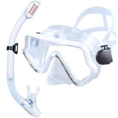 Set de snorkel de mască de scufundări pentru adulți din sticlă securizată Echipament de snorkeling panoramic profesional pentru antrenament de înot Kit de snorkel
