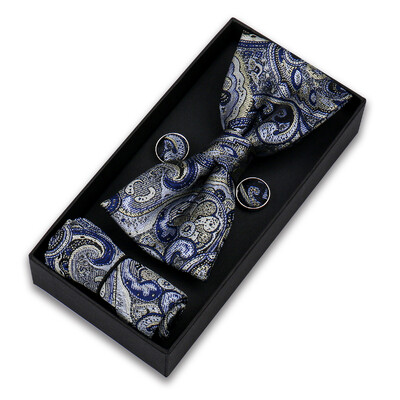 Bowtie komplekts vīriešiem Dāvanu kastīte Biznesa modes sarkana tauriņš kabatas kvadrātveida aproču pogu komplekts tauriņš 3gab Kāzu Hanky Cravatas Neck