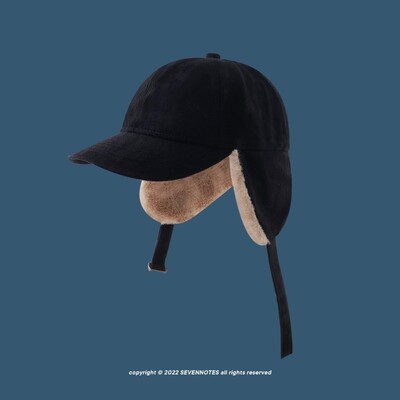 Căciulă bomber caldă îngroșată de catifea de toamnă și iarnă pentru bărbați și femei, în aer liber, ocazională, versatilă, retro, din piele de căprioară, pentru protecția urechilor