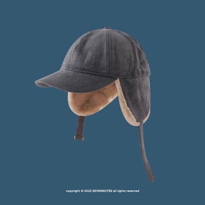 Căciulă bomber caldă îngroșată de catifea de toamnă și iarnă pentru bărbați și femei, în aer liber, ocazională, versatilă, retro, din piele de căprioară, pentru protecția urechilor