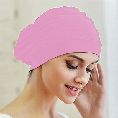 Pălărie de înot Femei Unisex Fete Păr lung Şapcă de baie Şapcă de înot Stretch Drape Dimensiuni libere Piscina Sport Turban elastic din nailon