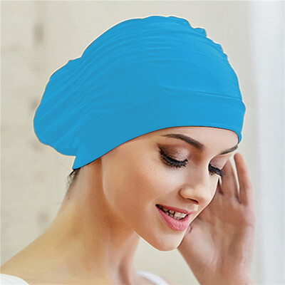 Pălărie de înot Femei Unisex Fete Păr lung Şapcă de baie Şapcă de înot Stretch Drape Dimensiuni libere Piscina Sport Turban elastic din nailon