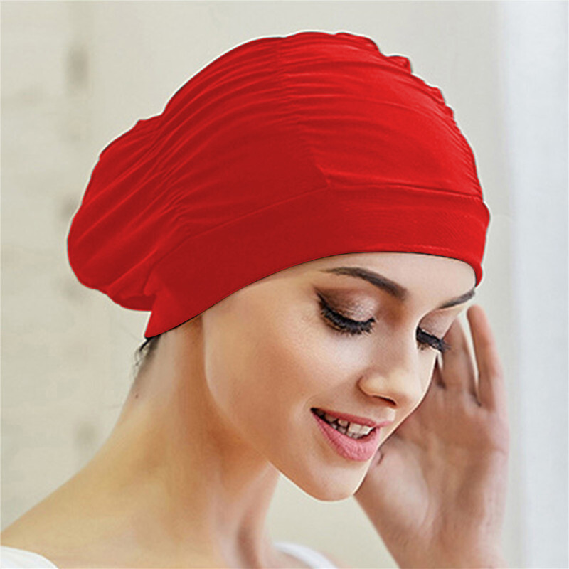 Pălărie de înot Femei Unisex Fete Păr lung Şapcă de baie Şapcă de înot Stretch Drape Dimensiuni libere Piscina Sport Turban elastic din nailon