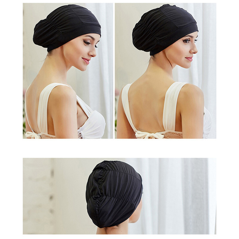 Pălărie de înot Femei Unisex Fete Păr lung Şapcă de baie Şapcă de înot Stretch Drape Dimensiuni libere Piscina Sport Turban elastic din nailon