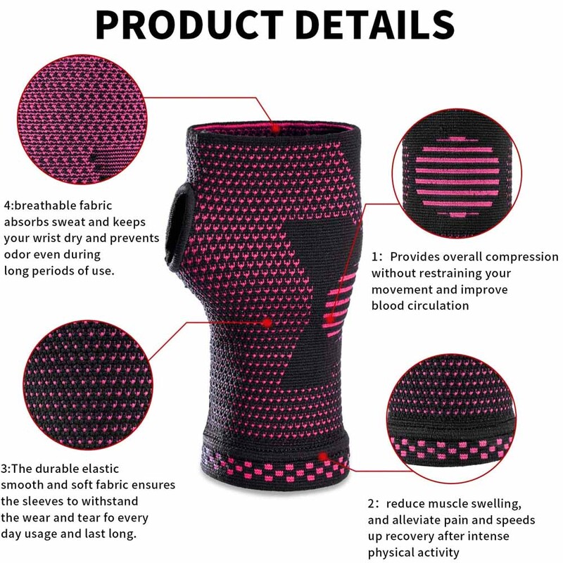 1 pc plaukstas locītavas saspiešanas uzmava, Rokas stiprinājums Plaukstas locītavas atbalsts karpālajam kanālam, Plaukstas stiprinājums tendinīta ārstēšanai, Elpojoša kompresijas uzmava