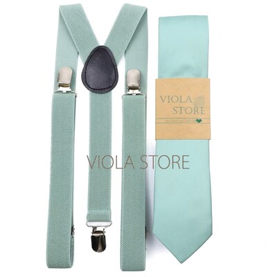 Kuum uus salvei roheline, soliidne 2,5 cm ripp, 6 cm lips Hankie vibu komplekt meestele Kid Cravat traksidega reguleeritavad rihmad pulmapeo tarvik