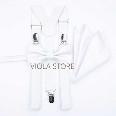 Kuum uus salvei roheline, soliidne 2,5 cm ripp, 6 cm lips Hankie vibu komplekt meestele Kid Cravat traksidega reguleeritavad rihmad pulmapeo tarvik