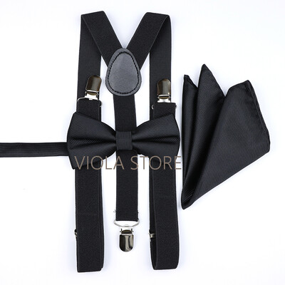 Kuum uus salvei roheline, soliidne 2,5 cm ripp, 6 cm lips Hankie vibu komplekt meestele Kid Cravat traksidega reguleeritavad rihmad pulmapeo tarvik