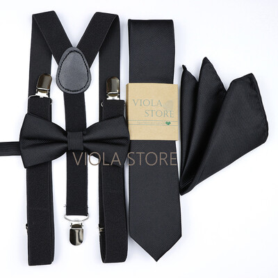 Kuum uus salvei roheline, soliidne 2,5 cm ripp, 6 cm lips Hankie vibu komplekt meestele Kid Cravat traksidega reguleeritavad rihmad pulmapeo tarvik