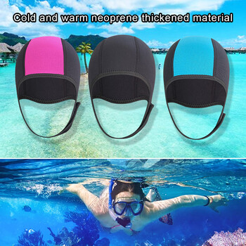 2,5mm Thicken Unisex Swimming Cap Neoprene Swim Thermal Hood Cap Surfing Subwater Ear Hat Training Practice Swimwear Equipment