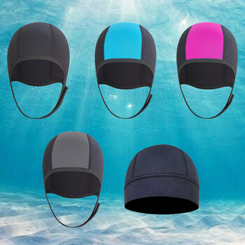 2,5mm Thicken Unisex Swimming Cap Neoprene Swim Thermal Hood Cap Surfing Subwater Ear Hat Training Practice Swimwear Equipment