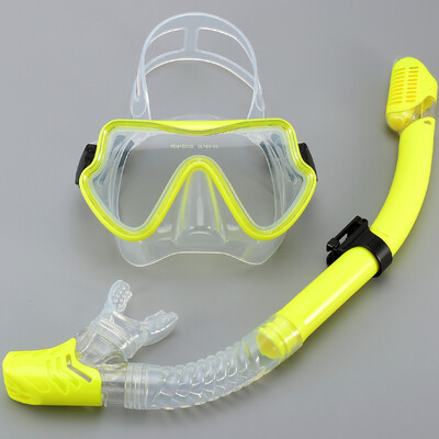 Set de snorkel de mască de scufundare Sticlă temperată Echipament de snorkeling panoramic profesional pentru antrenament de înot Kit de snorkel pentru adulți pentru tineret