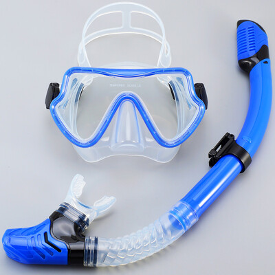 Set de snorkel de mască de scufundare Sticlă temperată Echipament de snorkeling panoramic profesional pentru antrenament de înot Kit de snorkel pentru adulți pentru tineret