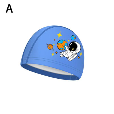 Cască de înot pentru copii din țesătură Pu, șapcă de înot cu turban elastic, pentru băieți, fete, extensibilă, confortabilă, pălării de baie K3i7