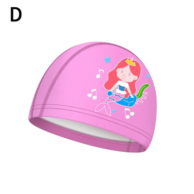Cască de înot pentru copii din țesătură Pu, șapcă de înot cu turban elastic, pentru băieți, fete, extensibilă, confortabilă, pălării de baie K3i7