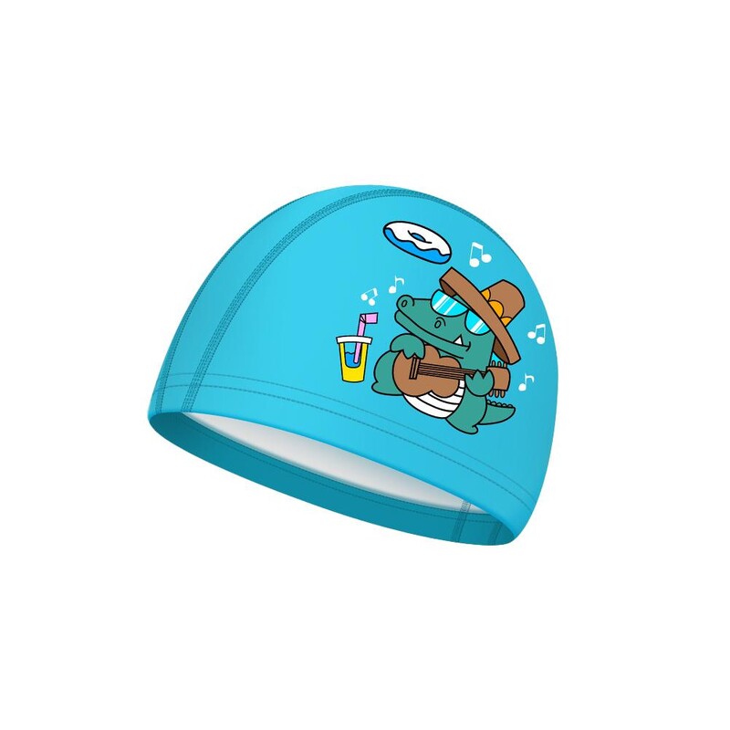 Cască de înot pentru copii din țesătură Pu, șapcă de înot cu turban elastic, pentru băieți, fete, extensibilă, confortabilă, pălării de baie K3i7