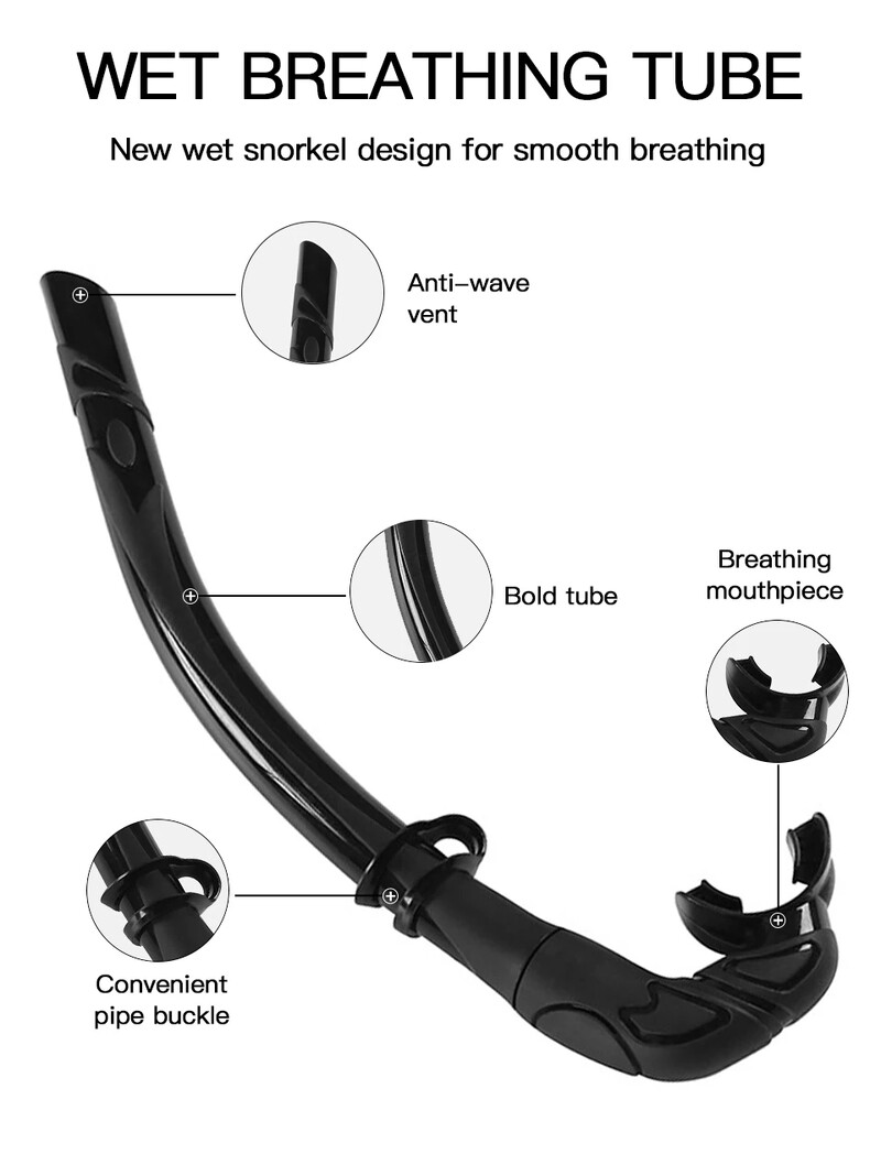 Set de ochelari de scufundări Apollo, similari din aluminiu, cu volum mic Ochelari de scufundări din aliaj cu tub de snorkeling umed alb