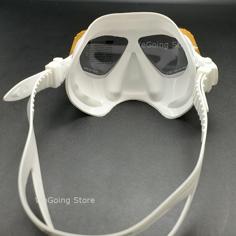 Set de ochelari de scufundări Apollo, similari din aluminiu, cu volum mic Ochelari de scufundări din aliaj cu tub de snorkeling umed alb