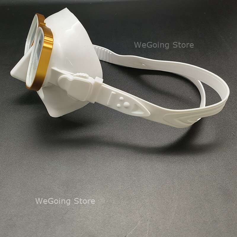 Set de ochelari de scufundări Apollo, similari din aluminiu, cu volum mic Ochelari de scufundări din aliaj cu tub de snorkeling umed alb