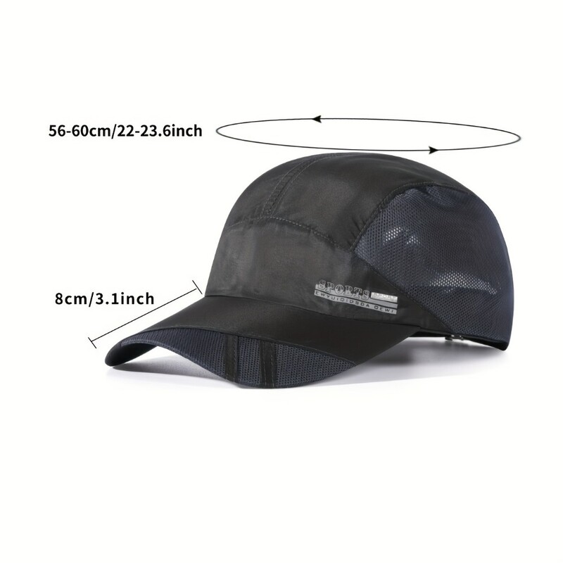 Pălărie de soare de vară pentru bărbați, femei, alergare, plasă de pescuit, uscare rapidă, sport, șapcă de golf, unisex, protecție UV, șepci de baseball, șapcă cu vârf pentru bărbați