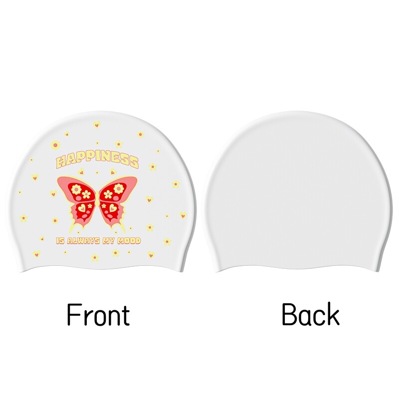 Cască de înot la modă nouă, din silicon, impermeabilă, imprimată, șapcă de înot fluture, pentru adulți, femei, duș, piscină