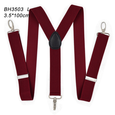 Тиранти за мъже 3,5 см широк Y гръб с 4 здрави куки Регулируеми еластични презрамки за панталон Презрамки Тиранти за възрастни за жени