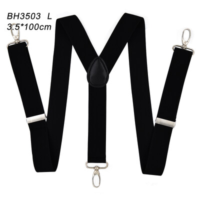 Тиранти за мъже 3,5 см широк Y гръб с 4 здрави куки Регулируеми еластични презрамки за панталон Презрамки Тиранти за възрастни за жени