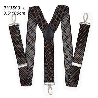 Тиранти за мъже 3,5 см широк Y гръб с 4 здрави куки Регулируеми еластични презрамки за панталон Презрамки Тиранти за възрастни за жени