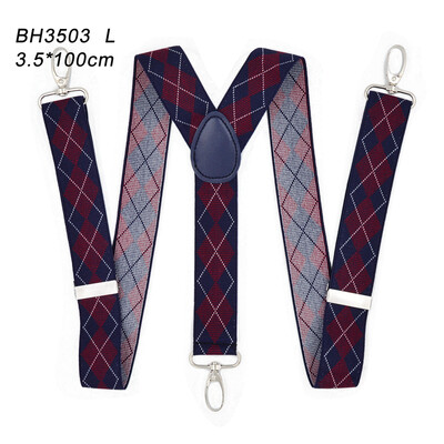 Тиранти за мъже 3,5 см широк Y гръб с 4 здрави куки Регулируеми еластични презрамки за панталон Презрамки Тиранти за възрастни за жени