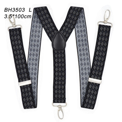 Тиранти за мъже 3,5 см широк Y гръб с 4 здрави куки Регулируеми еластични презрамки за панталон Презрамки Тиранти за възрастни за жени