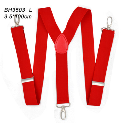 Тиранти за мъже 3,5 см широк Y гръб с 4 здрави куки Регулируеми еластични презрамки за панталон Презрамки Тиранти за възрастни за жени