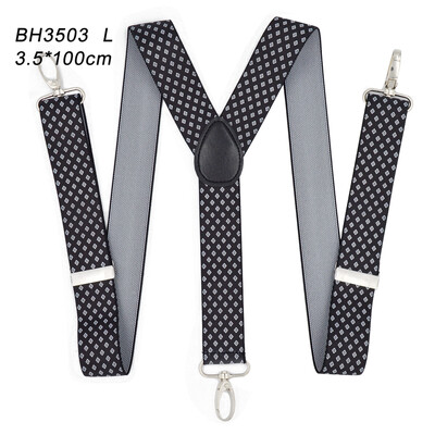 Тиранти за мъже 3,5 см широк Y гръб с 4 здрави куки Регулируеми еластични презрамки за панталон Презрамки Тиранти за възрастни за жени
