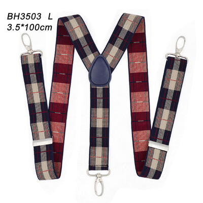 Тиранти за мъже 3,5 см широк Y гръб с 4 здрави куки Регулируеми еластични презрамки за панталон Презрамки Тиранти за възрастни за жени