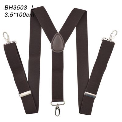 Тиранти за мъже 3,5 см широк Y гръб с 4 здрави куки Регулируеми еластични презрамки за панталон Презрамки Тиранти за възрастни за жени