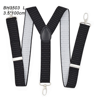 Тиранти за мъже 3,5 см широк Y гръб с 4 здрави куки Регулируеми еластични презрамки за панталон Презрамки Тиранти за възрастни за жени