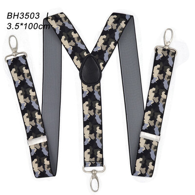 Тиранти за мъже 3,5 см широк Y гръб с 4 здрави куки Регулируеми еластични презрамки за панталон Презрамки Тиранти за възрастни за жени