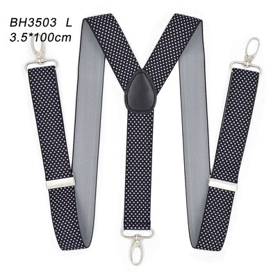 Тиранти за мъже 3,5 см широк Y гръб с 4 здрави куки Регулируеми еластични презрамки за панталон Презрамки Тиранти за възрастни за жени