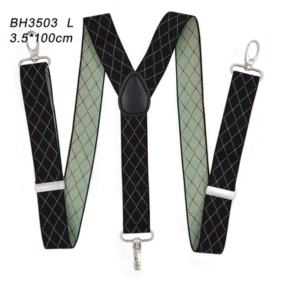 Тиранти за мъже 3,5 см широк Y гръб с 4 здрави куки Регулируеми еластични презрамки за панталон Презрамки Тиранти за възрастни за жени