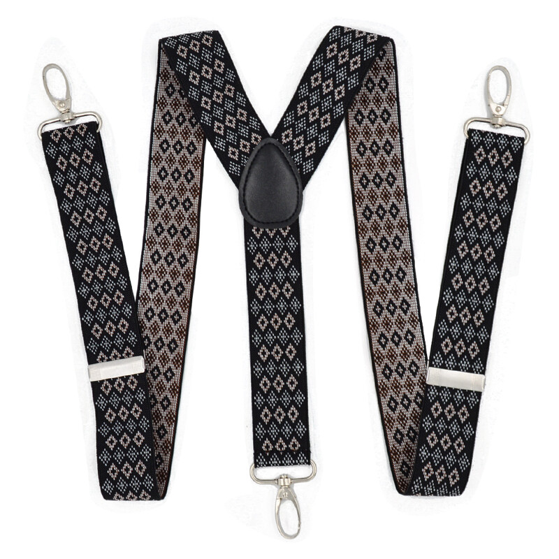 Тиранти за мъже 3,5 см широк Y гръб с 4 здрави куки Регулируеми еластични презрамки за панталон Презрамки Тиранти за възрастни за жени